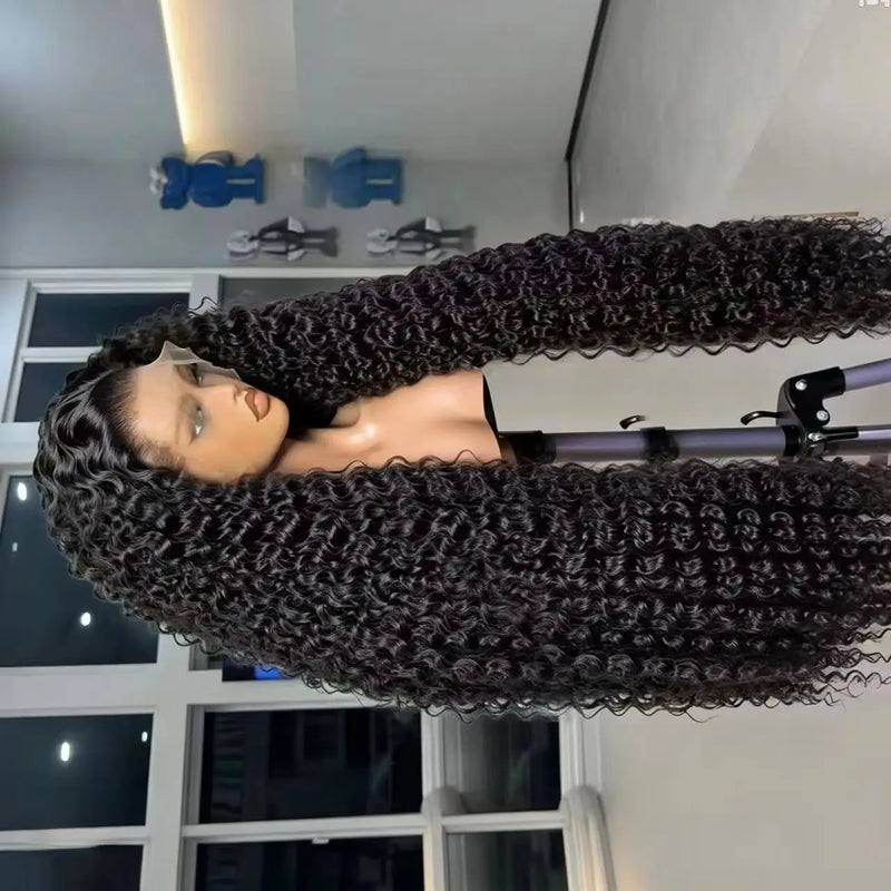 Water Wave 13X4X1 HD Full Soft Hair Lace Frontal Synthetic Wig For Women Preplucked Baby Hair Bleach Knots Heat Resistant Fiber