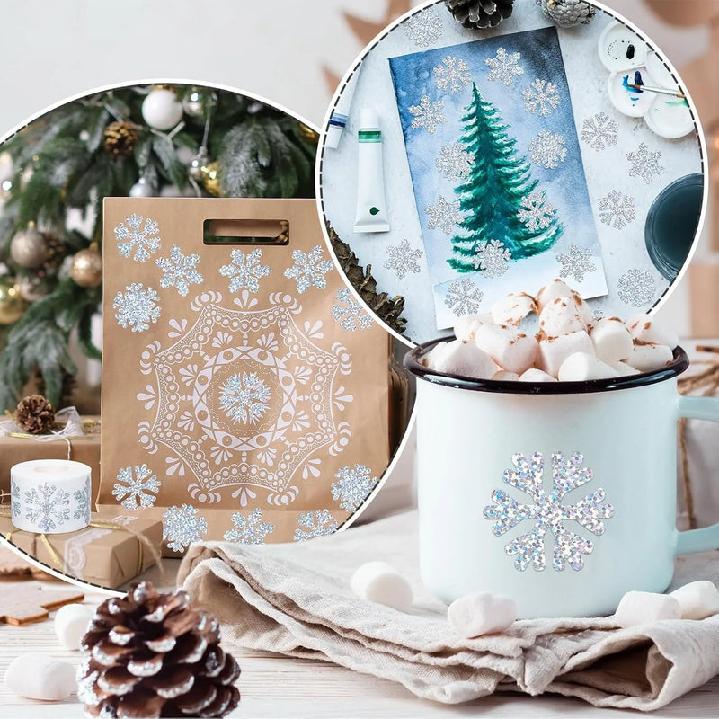 100 - Laser Christmas Snow Stickers Party Gift Wrapping - View 4 | SAMAG