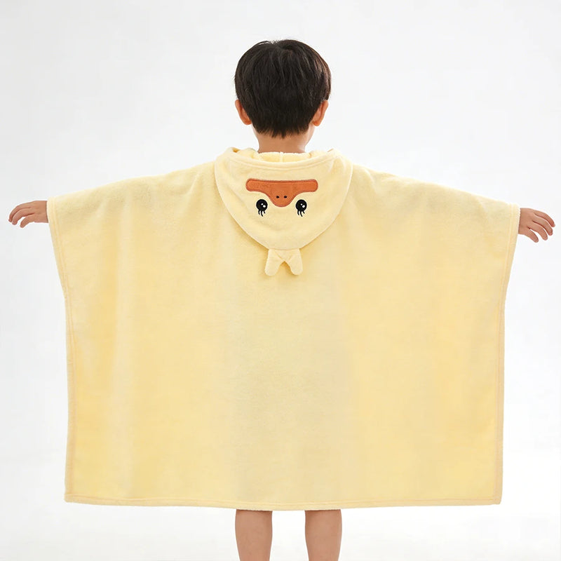 1 Comfortable and Multifunctional Hooded Bath Towel, Absorbent and Soft, with Cute Cartoon Animal Designs, Suitable for Use as a Bathroom Robe, Nap Blanket, and for Occasions Such as Christmas and New Year