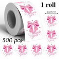 500 Stickers Per Roll Featuring Pink Bow Thank You - View 7 | SAMAG