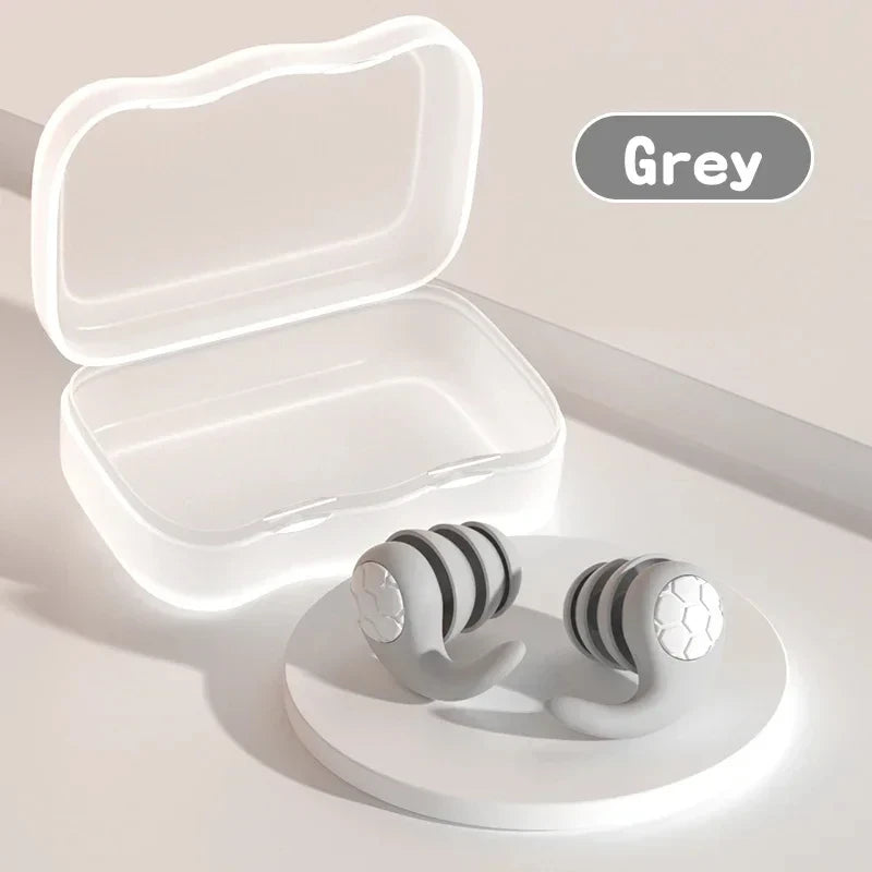 Silicone Noise Cancelling Earplugs Noise Filter Sleep Swimming Waterproof Three Layer Mute Earplugs