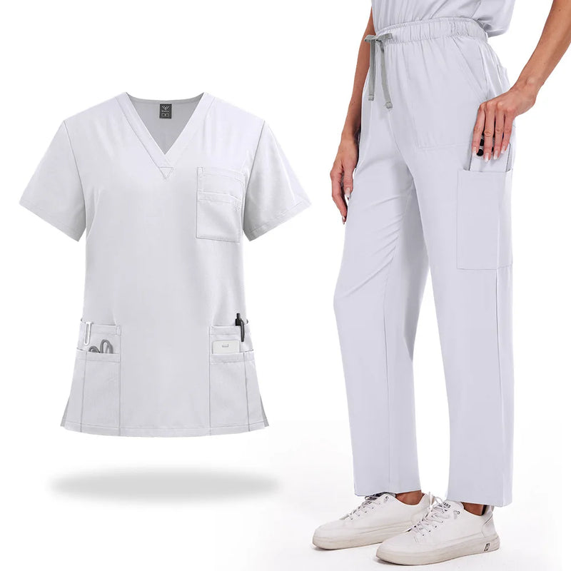 Summer Short Sleeved Hospital Doctor Uniforms Spa Uniforms Dental Clinic Medical Scrubs Suits Pet Grooming Veterinary Nurse Sets