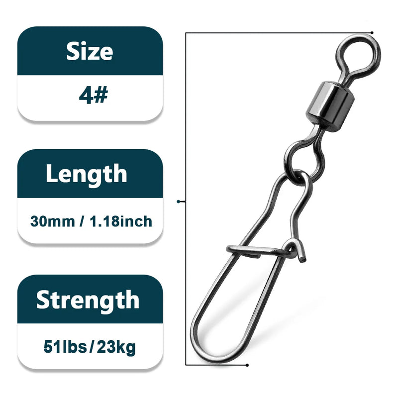 Duo - Lock Snap Swivels 50~ Fishing Stainless Brass - View 16 | SAMAG