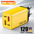 4 Ports 120W USB C Charger Fast Charging EU/US/UK Plug Wall Charger Adapter For iPhone Samsung Xiaomi Huawei Phone Power Charger