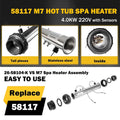 58117 M-7 Hot Tub Spa Heater Assembly Compatible with Balboa VS, EL,TS,GS,BP Control Systems, 4.0 KW 220V 26-58104-K with Sensor