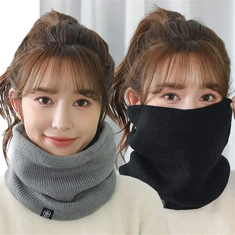 Unisex Thermal Knitted Neck Gaiter Winter Sport Scarf Windproof Face Cover For Skiing Running Cycling Cold Weather Outdoor