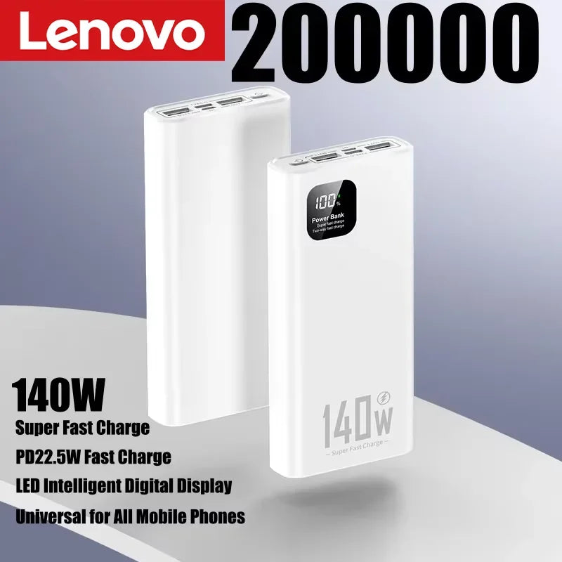 Lenovo 140W PowerBank 500000mAh High Capacity Super Fast Charging Portable Battery CCC Charger for iPhone 12-17 Samsung  2026