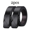2pcs Trendy Retro Men's Automatic Buckle Belt Simple Fashion Men's Business Casual Belt High Quality Men's Clothing Accessories
