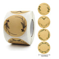 50 - 2 Inch Kraft Paper Flowers Thank You Label Stickers - View 3 | SAMAG