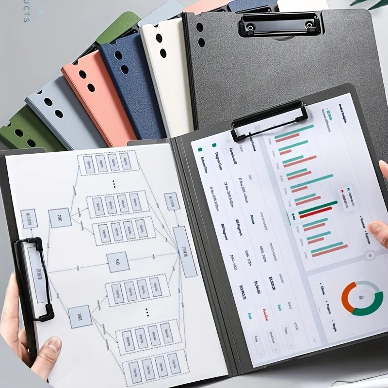 A4 File Folders Clipboard Writing Pad Memo Clip Board Double Clips Test Paper Storage Organizer For School Stationary Supplies