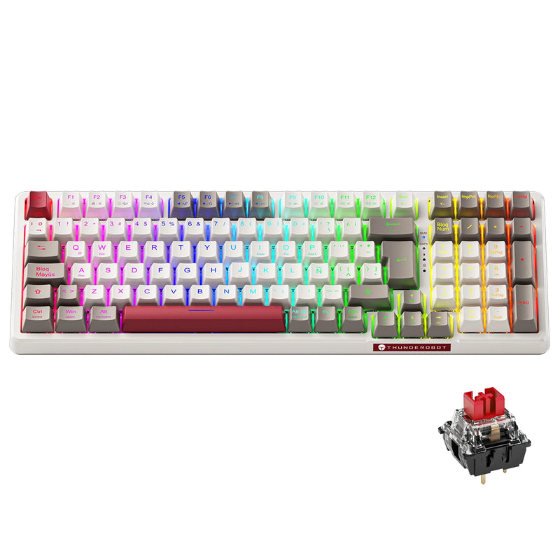 THUNDEROBOT K98 Wired Mechanical Keyboard RGB 98% Compact TKL Layout Hot-Swappable Gaming Keyboard For Laptop PC Gamer F108