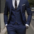 Men's Burgundy 2-Piece Suit Set (Blazer + Trousers Only, No Vest Included),Slim Fit Formal Business Wedding Party Jacket & Pants