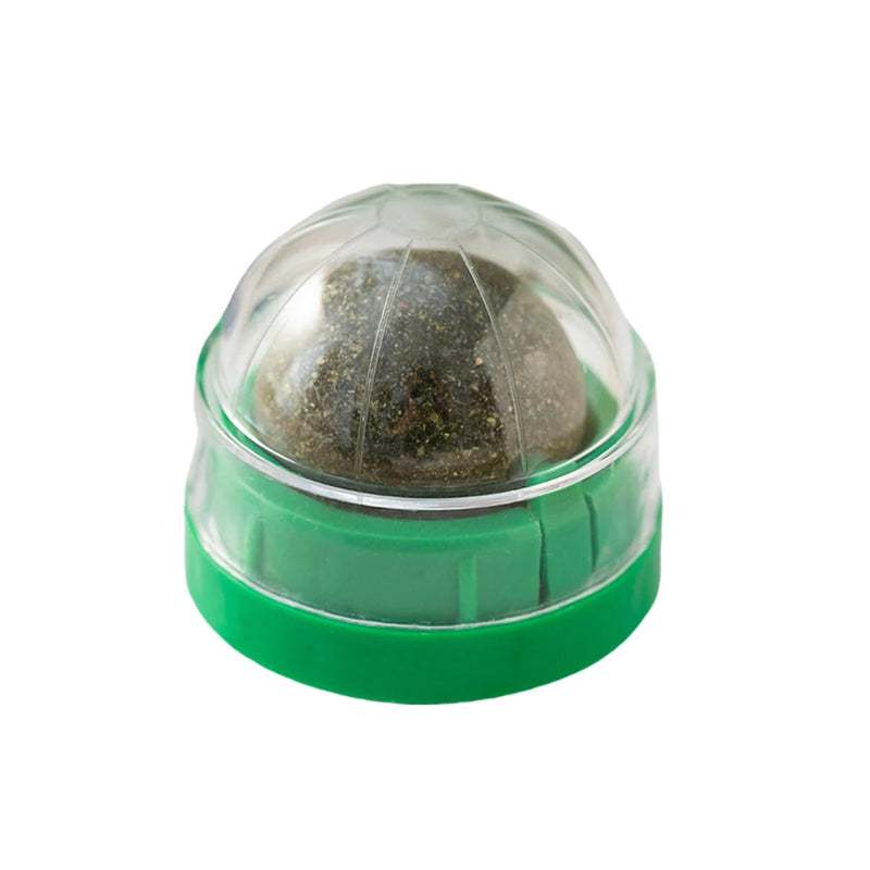 Spinning Catnip Mint Ball for Cats, Interactive Dental Care Chew Toy with Natural Catnip, Hairball Control Kitten Cat Toys