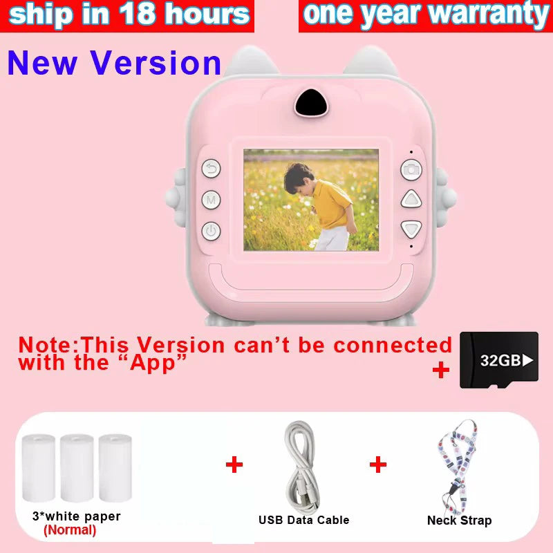 Digital Children Camera For Photography Instant Print Photo Kids Camera Mini Thermal Printer Video Educational Toys Gift