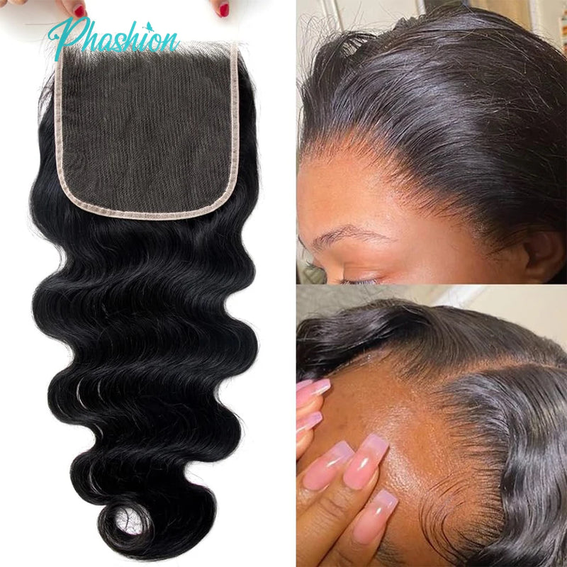 Phashion Full Long Real HD 5x5 Lace Closue 30 28 inch Skinlike Swiss Frontal Only Kinky Curl Straight Loose Deep Wave Human Hair