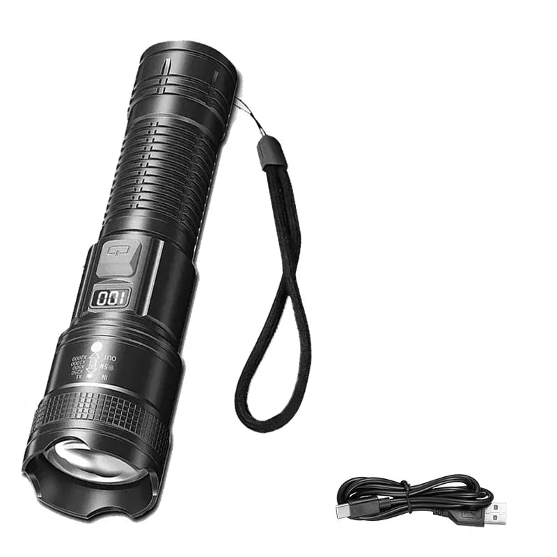 9900LM Powerful LED Flashlight Battery Display USB - View 10 | SAMAG