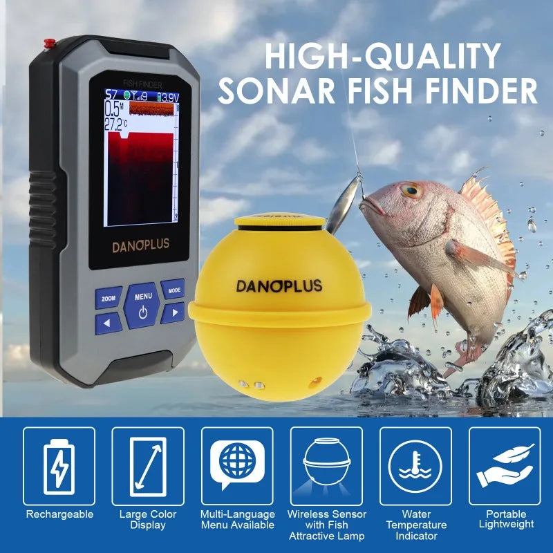 Portable Wireless Fish Finder Color LCD Sonar Sensor 200m - View 4 | SAMAG
