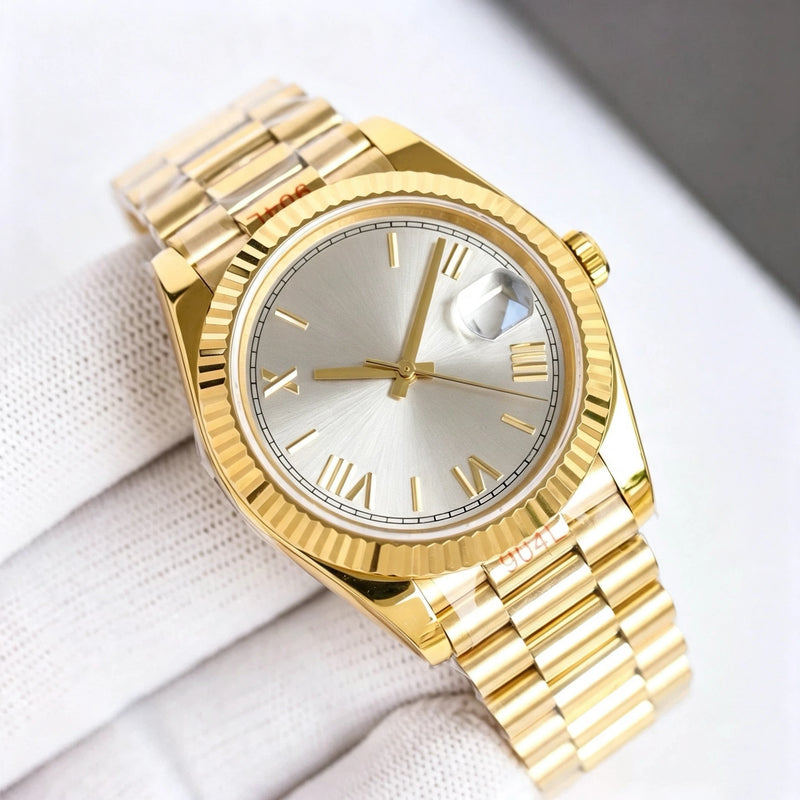 New Men Customized 904L Steel Automatic Mechanical Watch 40mm Luxury Clock Fashion 10bar Waterproof Date Watch For Man Adjustabl