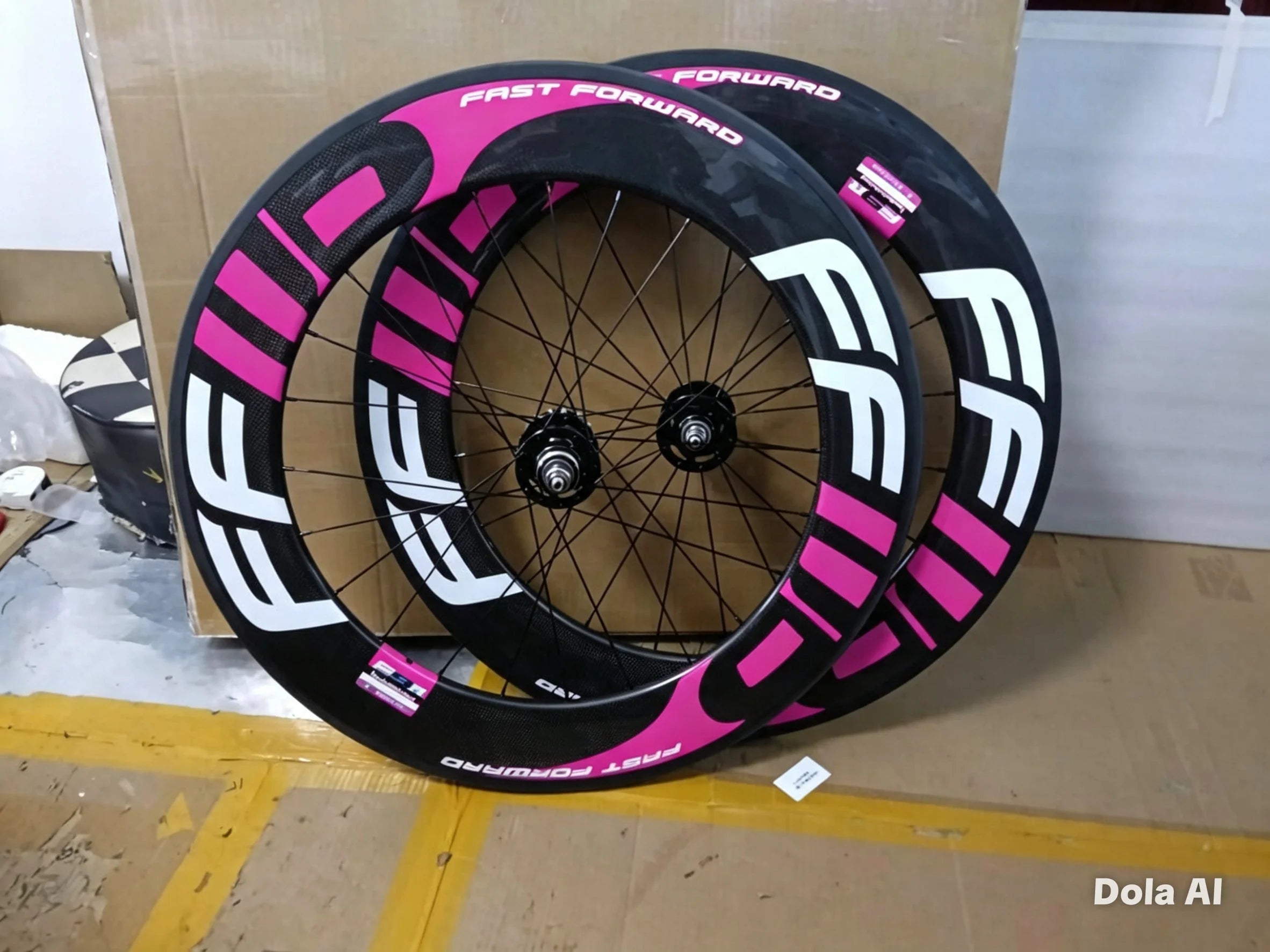 Newest Pink Color 700C Track Fixed Gear Bike 3K UD 12K Full Carbon Fibre Tubular Clincher Tubeless Rims Carbon bicycle wheelset