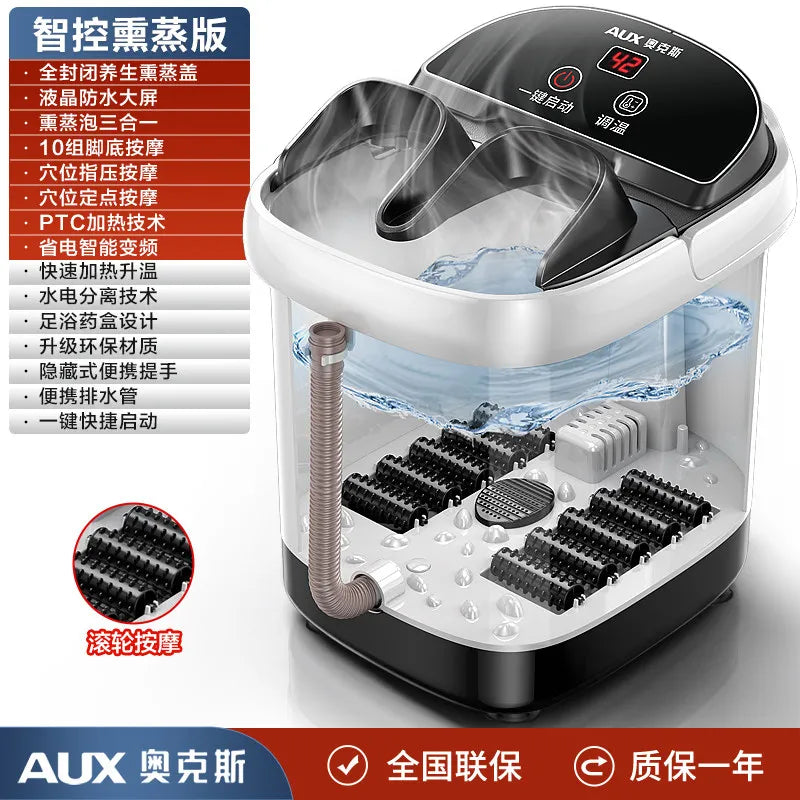 220V AUX Electric Foot Bath Tub with Heating Constant Temperature and Massage Automatic Deep Soak WBD