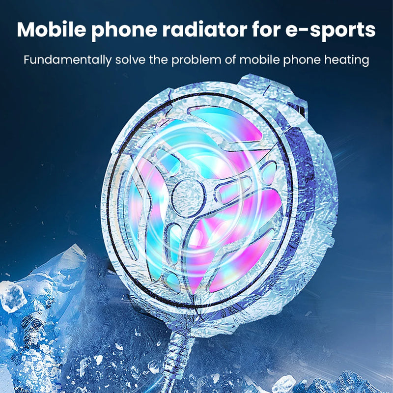 Mini Smart Phone Cooling Fan Turbo Gaming Mobile Gamepad Cooler Fan Cell Phone Type-C Cool Heat Sink Radiator for IPhone Android