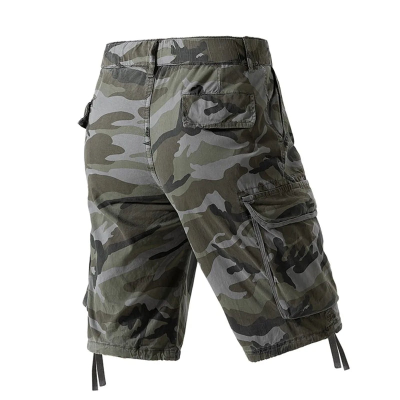Men's Camo Cargo Shorts Outdoor Multi-Pocket Cotton | SAMAG