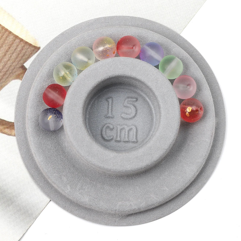 1PC 8.5-10.3cm Flocked Bead Board Bracelet Beading Organizer Artistry Tray Design Tool For DIY Jewelry Handmade Making Tools