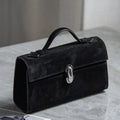SAVETTE Brand 2025 New The Symmetry Pochette Genuine Leather Tote Women's Simple Handbag Small Square Row Bag Rectangular Bags