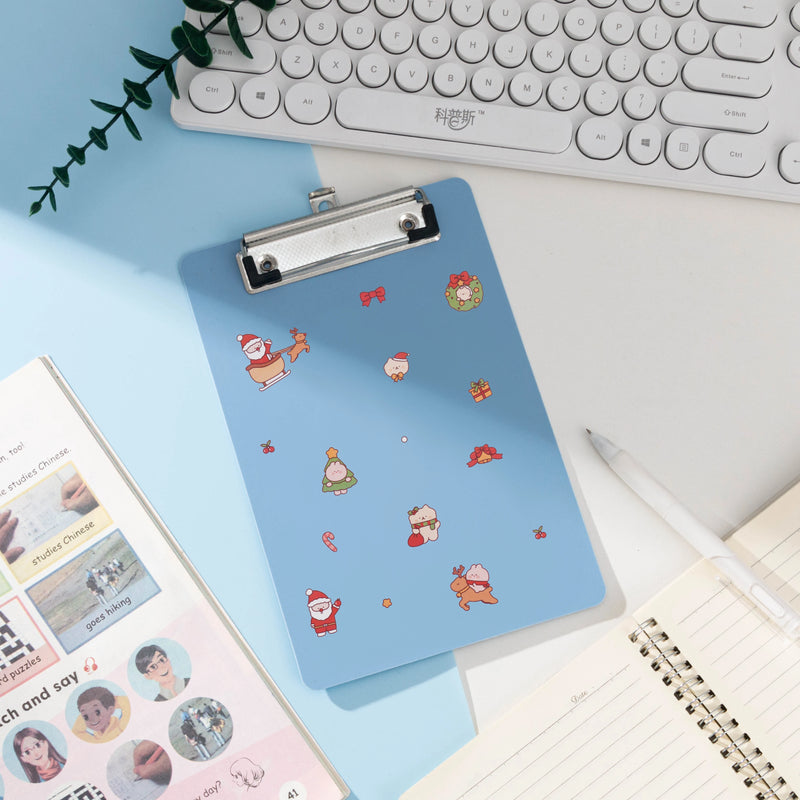 1pc Christmas Themed A5 Folder & Clipboard ,  Portable Binder for School, Office, Holiday Meetings, Festive Loose-Leaf Binder