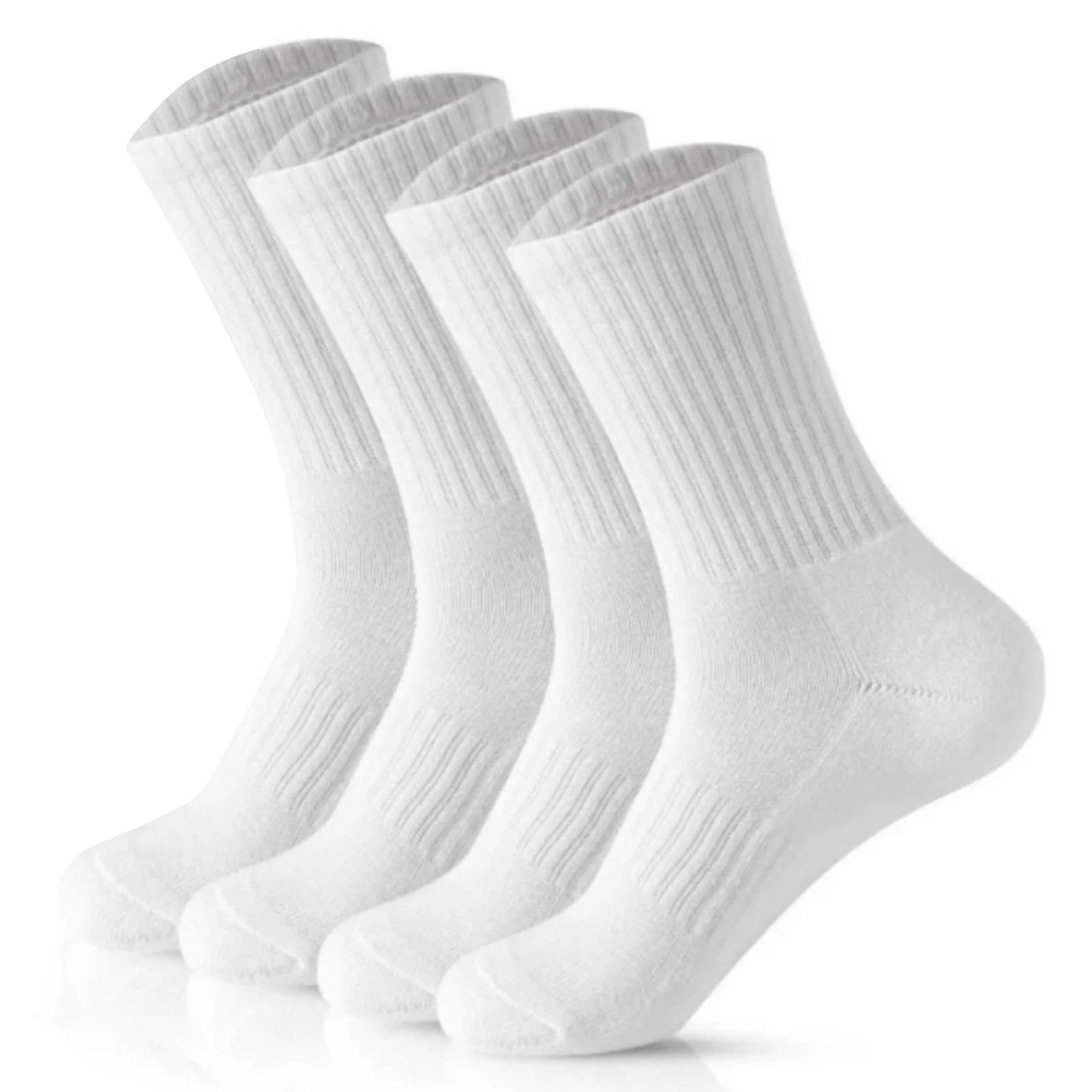 4 Pairs Men's Solid-Color Mid-Calf Sports Socks | SAMAG