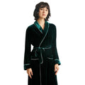 Winsleter, Base Yarn 19MM 100%Real Silk Velvet Night-robe, Women Long Sleeve Lace-up, Warm Pajamas Robe, Autumn Winter P49956CC