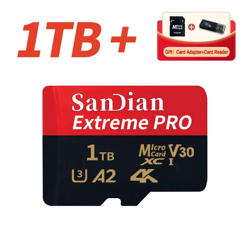 Memory Card Micro TF SD  Flash Card  A2 High Speed Mini SD Storage 128GB with Adapter for Phone camera