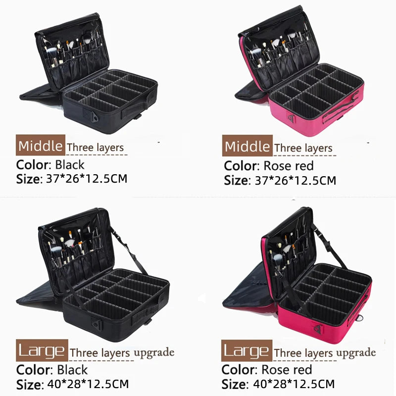 New Upgrade Large Capacity Cosmetic Bag Hot-selling Professinal Women Travel Makeup Case