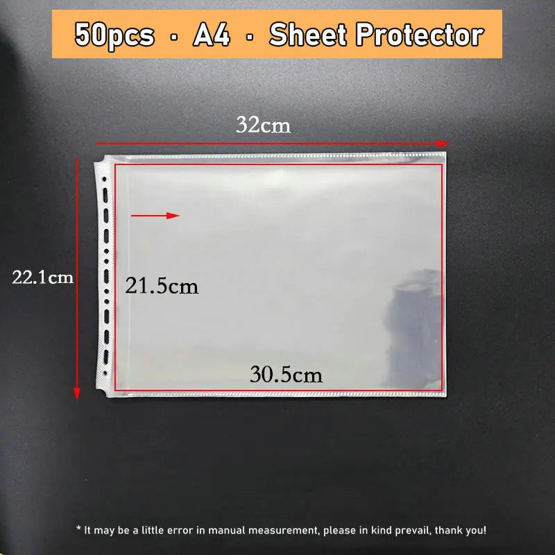 Horizontal A4 Ring Binder A3 Folder With Rings Transparent Protector Sheet A5 Wide Binder Landscape Binder Sleeves B5 File Cover