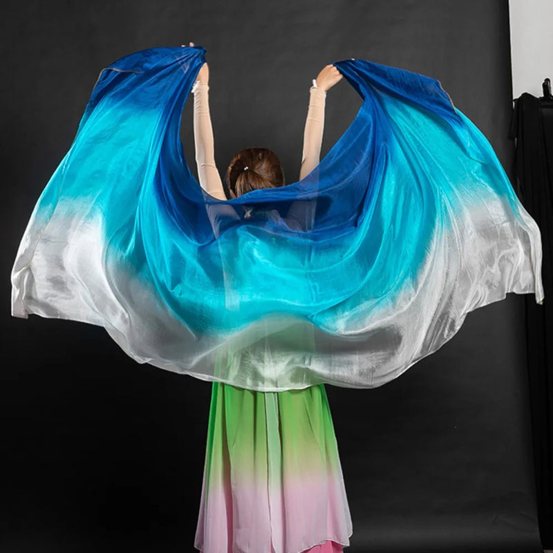 Belly Dance Veils Light Texture Gradient Color Veil Shawls 250cmx120cm Latin Belly Dance Shawls Costumes Accessories