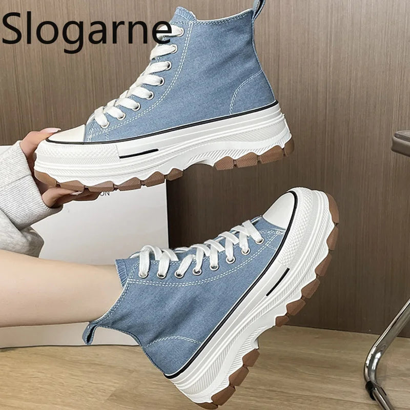 Spring Summer Canvas Shoes Women 5CM Thick Sole | SAMAG