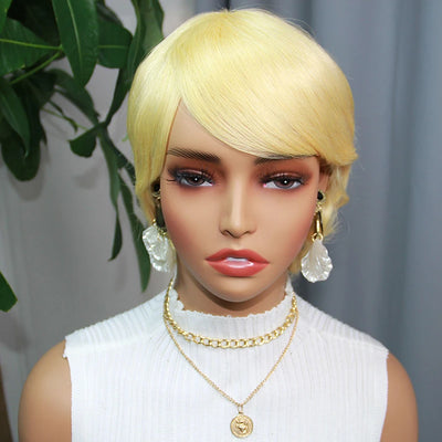 Blonde Pixie Cut Wigs Human Hair Brazilian Remy Hair 613 Pixie Cut Wig Human Hair Fashion Full Machine Made Wig On Sale