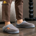 House Suede Slippers for Men TPR Sole Non Slip Durable Soft Warm Memory Foam Cushion Comfortable Living Room Shoes