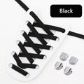 1Pair Elastic Laces Sneakers Tennis Flat Shoelaces No Tie Shoe Laces Without Ties Kids Adult 8mm Wide Shoelace Shoes Accessories