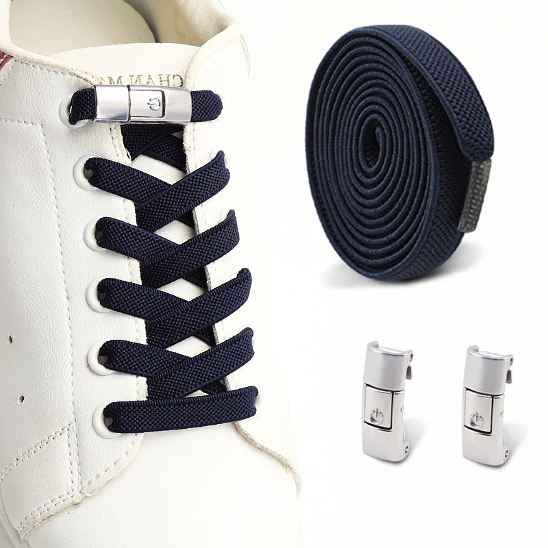 No Tie Shoe Laces Elastic Laces Sneakers Tennis Lock Shoelaces Without Ties Unisex Kids Adult Flat Shoelace Shoe Accessories