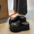 2026 New Retro Mules Platform Chunky Sole Height Increasing Slip-On Comfortable Non-Slip Daily Commute Office Street Style