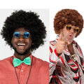 Men Synthetic Wig Hat Curly Hair Cap Sunglasses Necklace 3 PCS Set Funny 70s Disco Hippie Hair Props Party Hip Hop Dance Costume