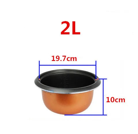 Rice Cooker Liner General Food Stainless Steel Uncoated Thickened 2L3L4L5L6L8L Rice Cooker Inner Pot