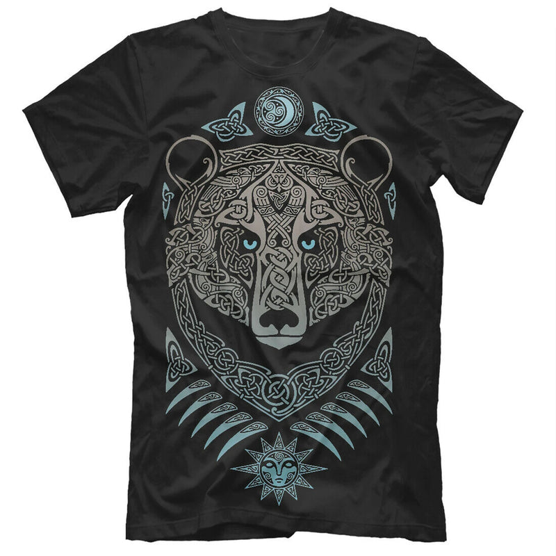 Creative Design Russian Spirit Russia Slavs Bear Runes Printed T-Shirt. Summer Cotton Short Sleeve O-Neck Mens T Shirt New S-3XL
