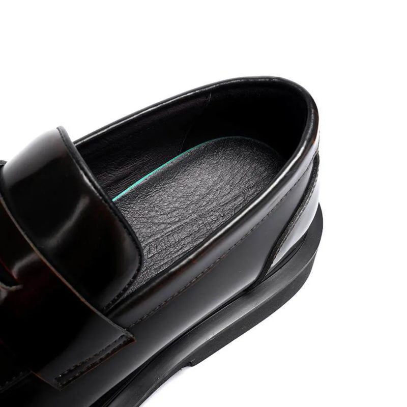 Men's Genuine Leather Glossy Loafers Wide Feet Big Size Summer British Style Round Toe Big Head Formal Casual Dress Shoes