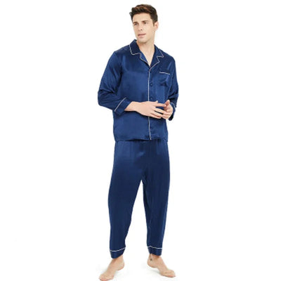 100% silk long-sleeved Sleepwear New pajamas for men | SAMAG