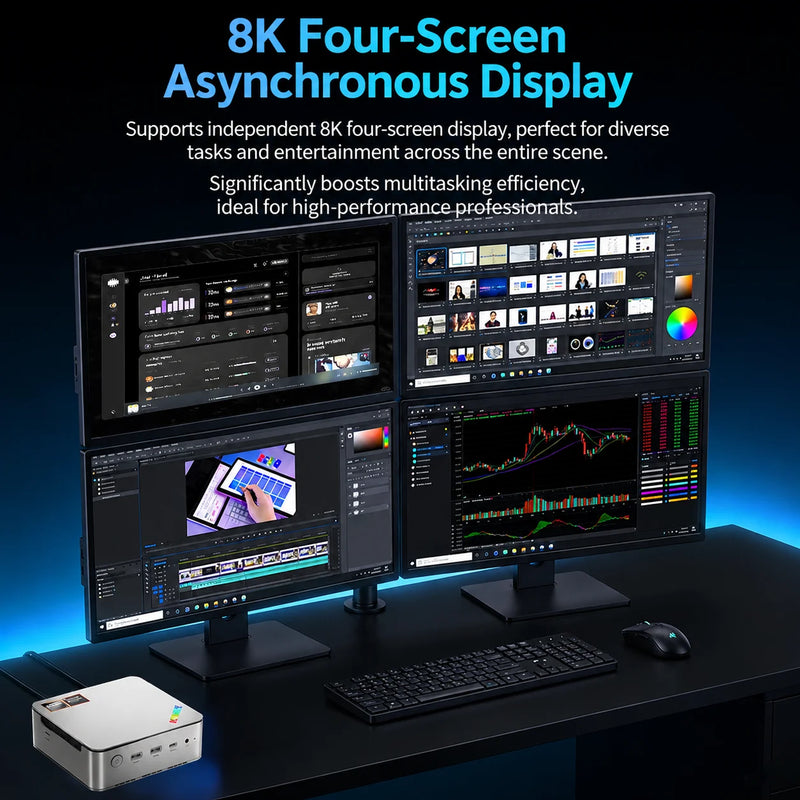 KTHIN K8 Mini PC Desktop Computer AMD Ryzen7 H 255 4.9GHz FP8 (Upgraded 8745HS) Support Oculink Dual DDR5 WIFI6 BT5.2 Gaming PC