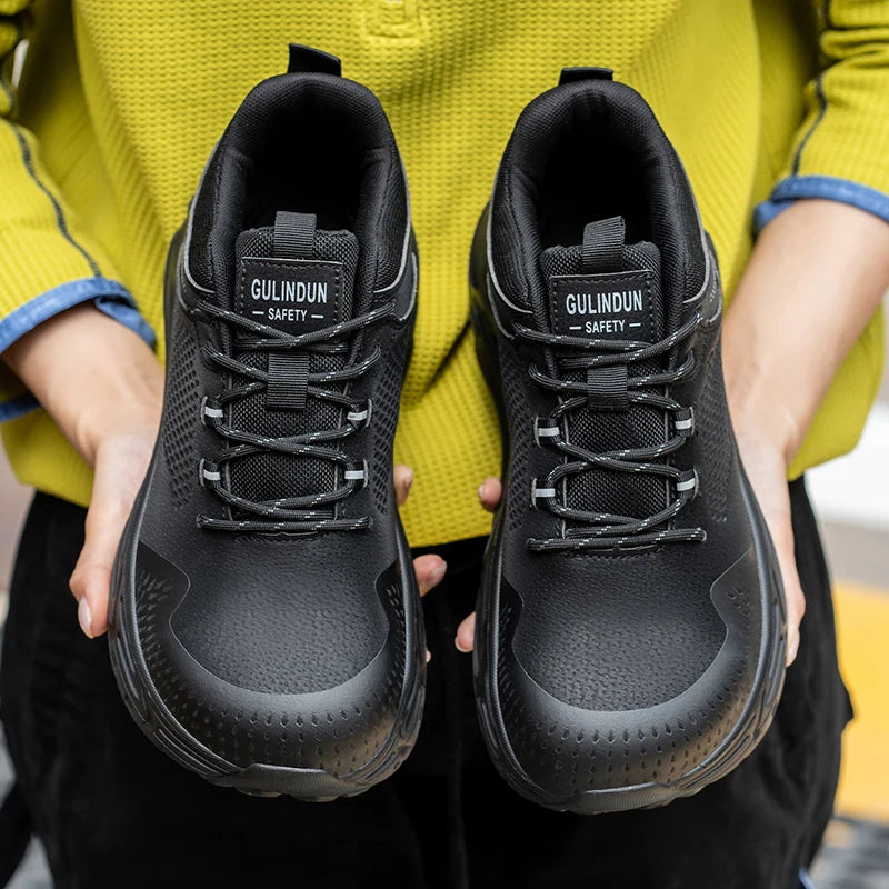 Wide Toe Work Safety Shoes Men Work Sneakers Anti Smash Anti Puncture Steel Toe Shoes Lightweight Protection Safety Boots