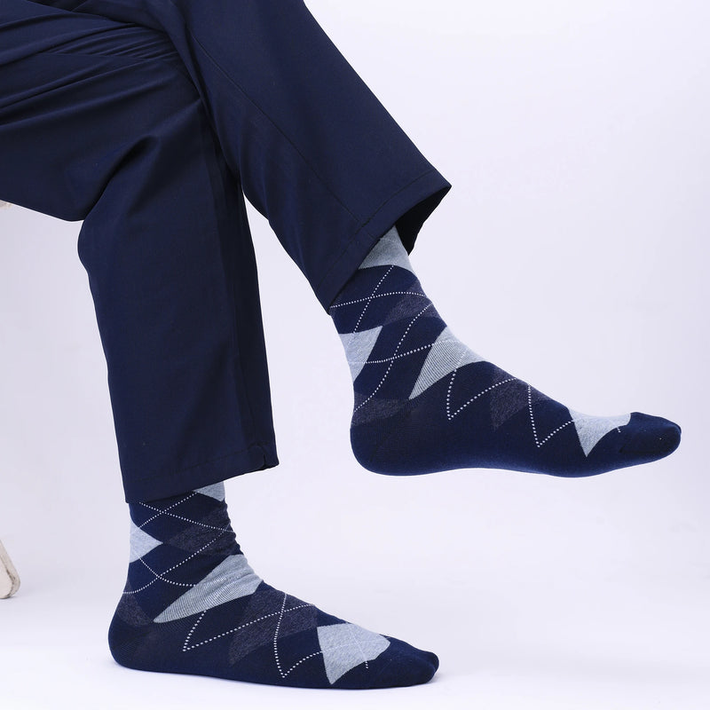 5 Pairs Men's Dress Socks Plus Large Size， Combed Cotton | SAMAG