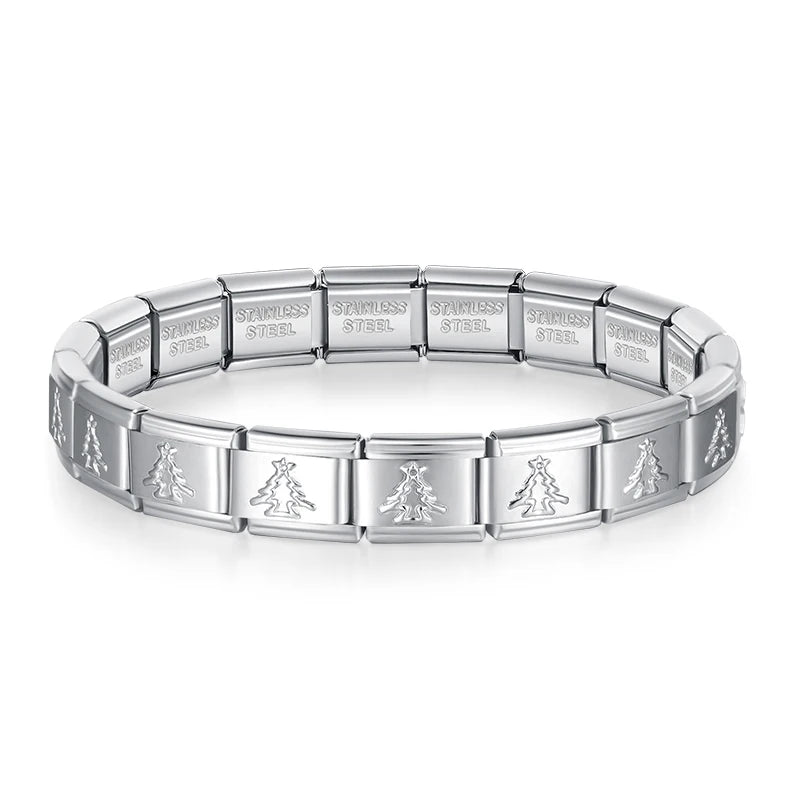 Hapiship Women's Jewelry DIY 9mm Width Itanlian Elastic Charm Bracelet Fashion Stainless Steel Bangle ST - Visuel 13 | SAMAG